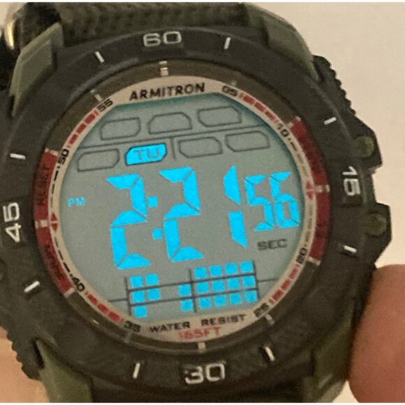 VTG Armitron All Sport Mens Multifunction Digital Watch 41mm WR Timer Day Date - Picture 4 of 10